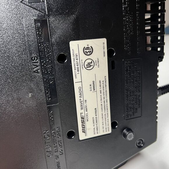 Bose Wave Radio AM/FM/AUX Stereo Alarm Clock AWR1 1w W/Cord Black READ DESCRIPT - Picture 7 of 9